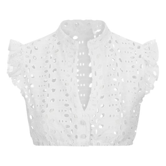 Ruffled Sleeve Dirndl Blouse | Oktoberfest | White