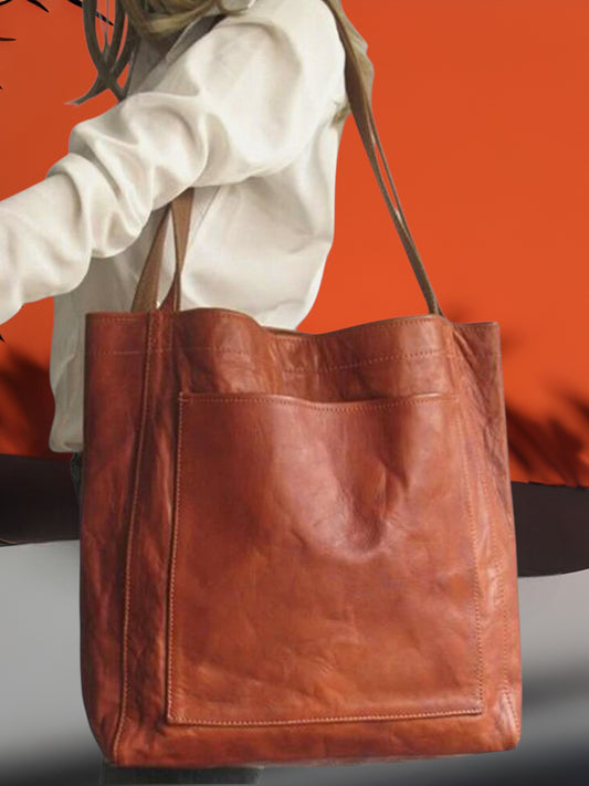 Sarah | Elegant Leather Handbag with Spacious Interior and Versatile Design | Brown