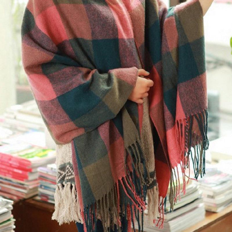 Scarf for Women | Soft Diamond Pattern | Winter | Pink Brown