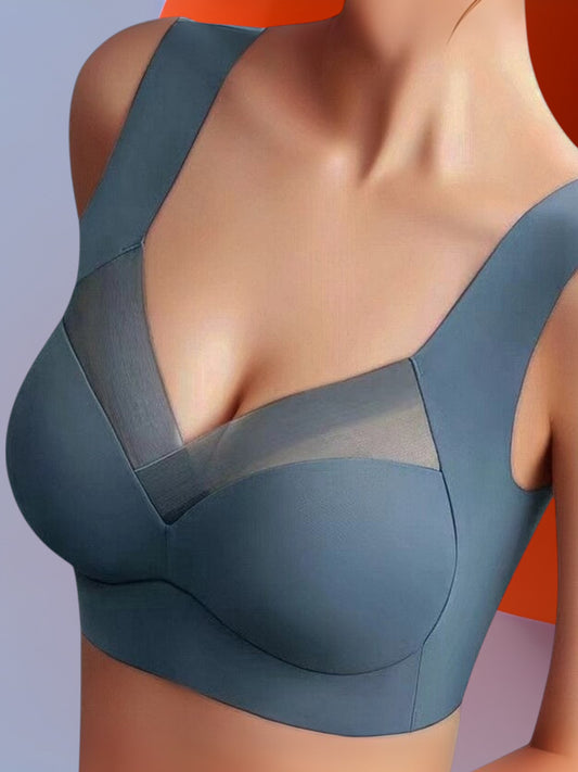 Seamless Wire-Free Bra with Adaptive Fit in Lightweight Breathable Fabric | Dark Blue