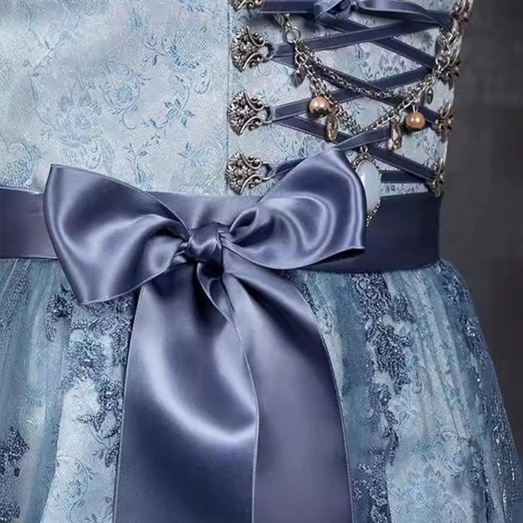 Short Sleeve Dirndl Dress | Oktoberfest Outfit | Light Blue2