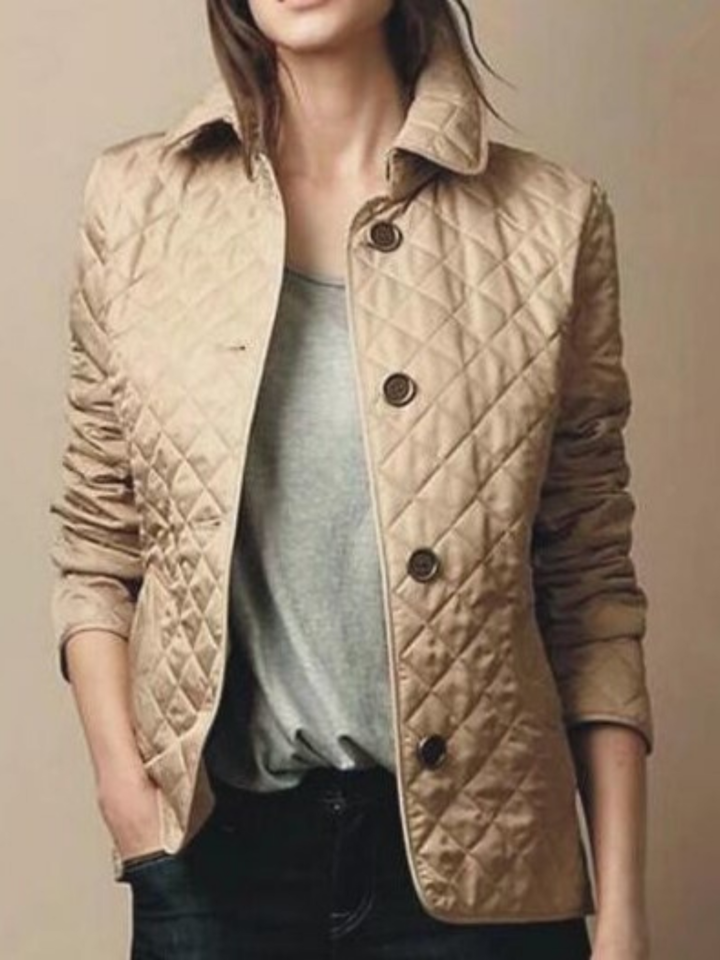 Silk Jacket for Women | Refined Fit | Khaki
