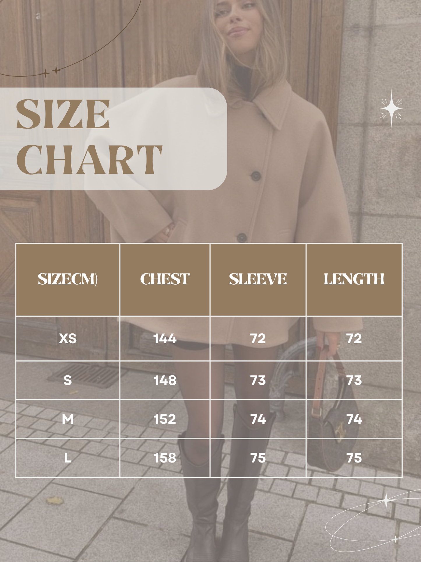 Wool Coat Women Oversized with Button Closure | Hip-Length