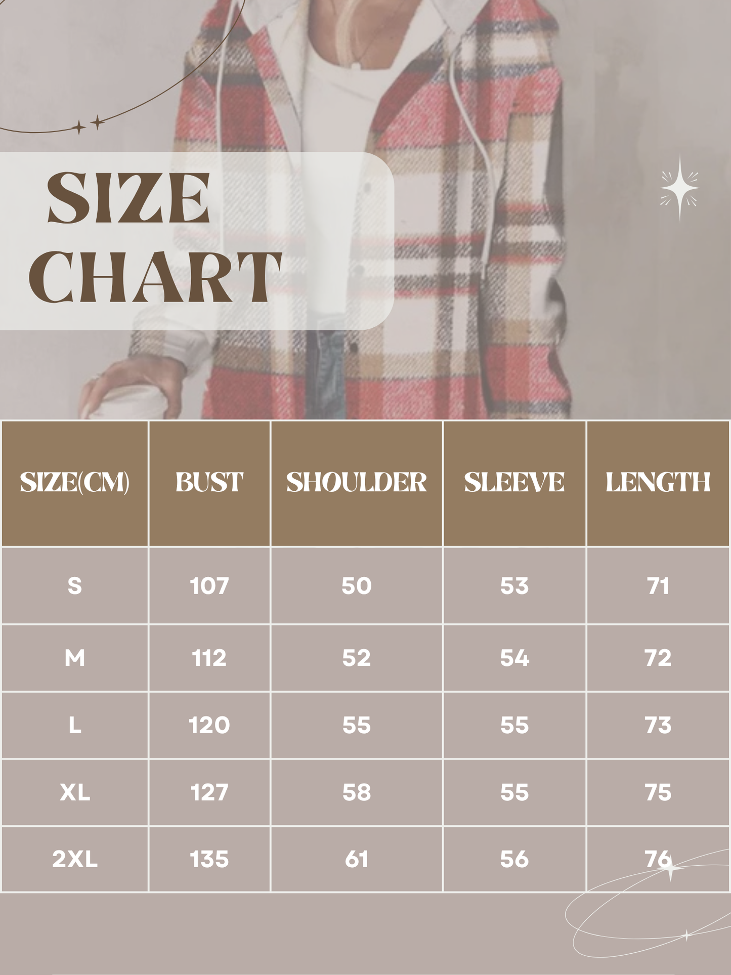 Hooded Women's Jacket, Relaxed Fit, Plaid Pattern