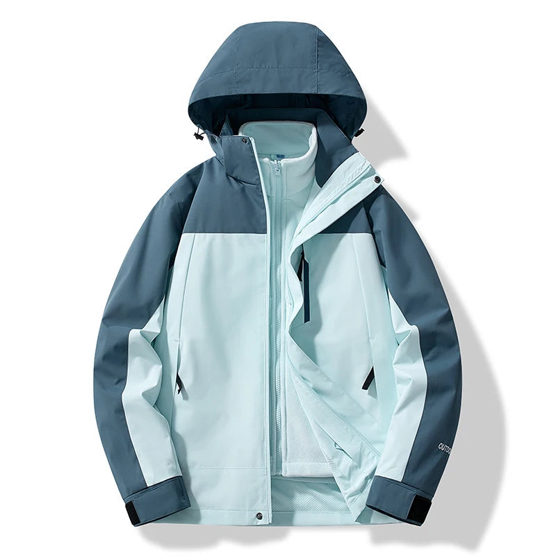 Ski Jacket Hooded for Men, Water-Resistant | Winter | Blue