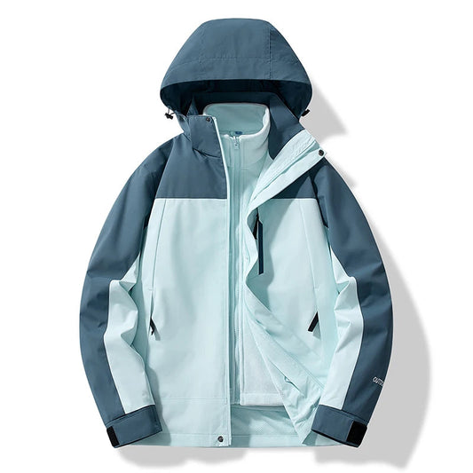 Ski Jacket Hooded for Men, Water-Resistant | Winter | Blue