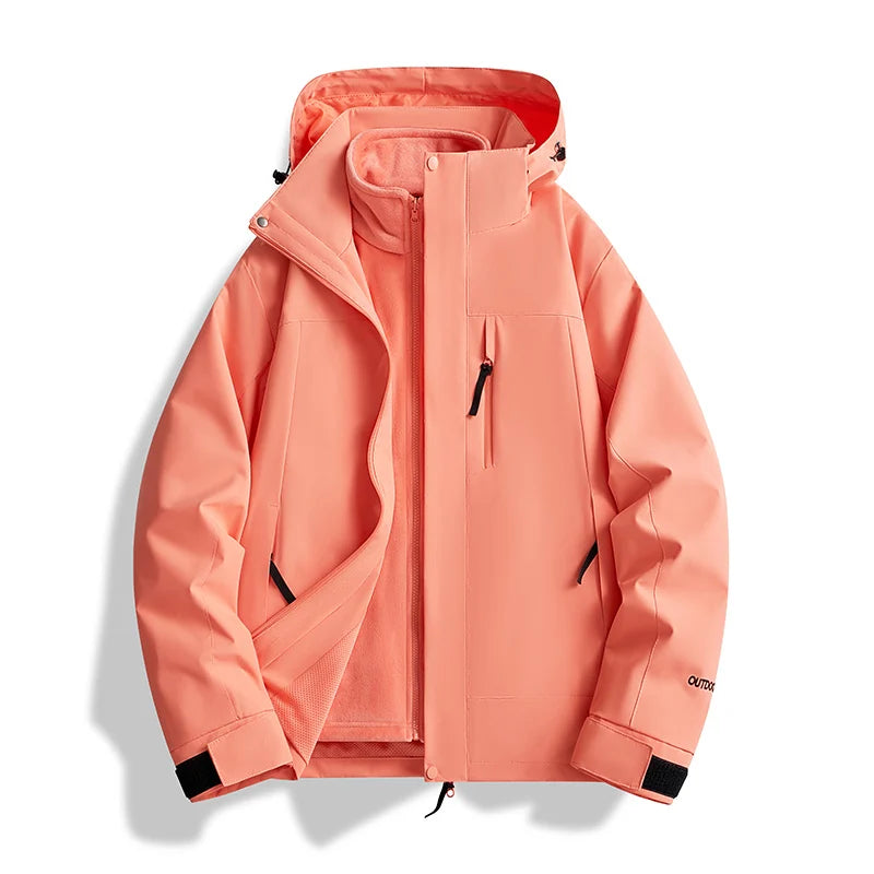 Ski Jacket Hooded for Men, Water-Resistant | Winter | Orange