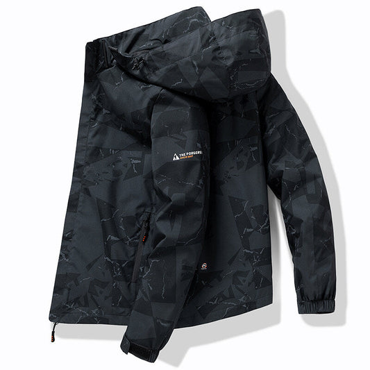 Ski Jacket for Men Hooded Water-Resistant | Modern Fit | Black