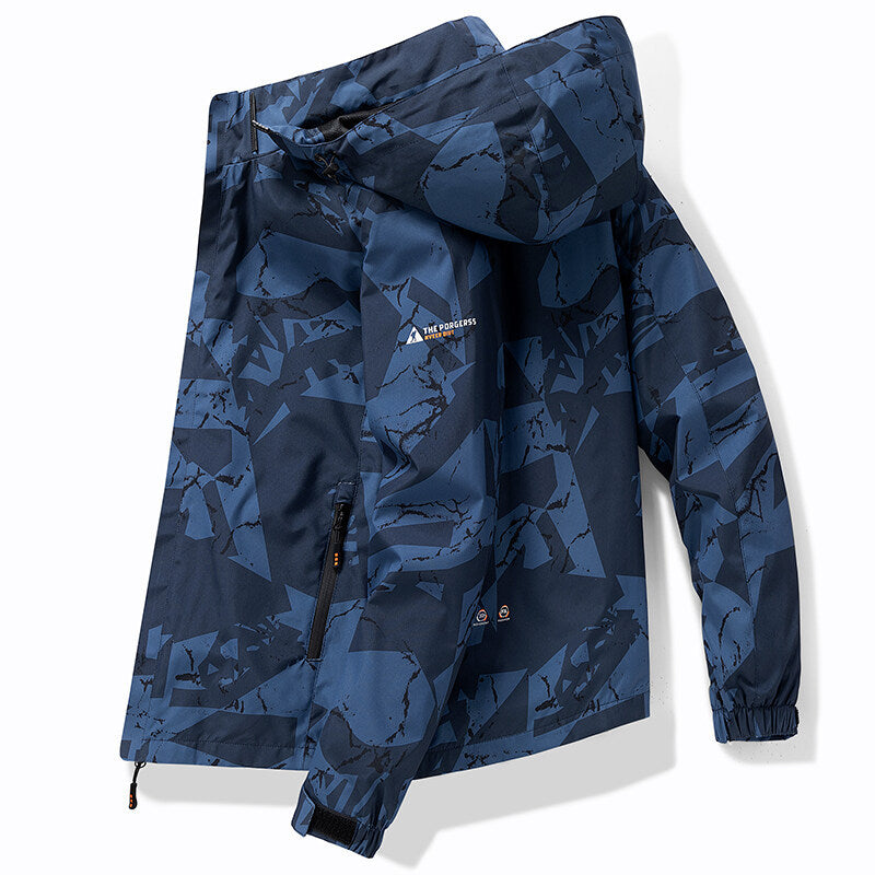 Ski Jacket for Men Hooded Water-Resistant | Modern Fit | Blue