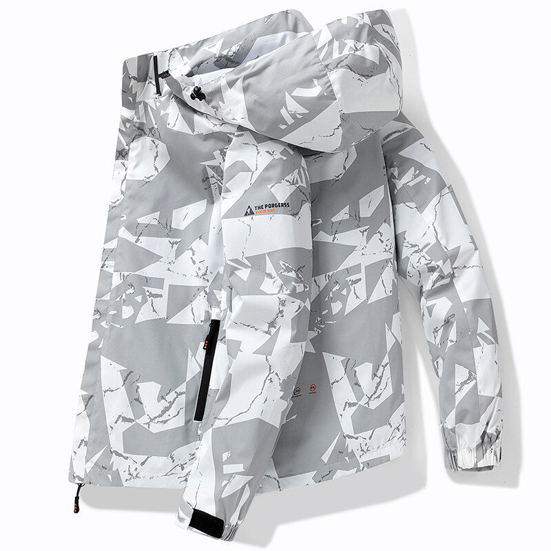 Ski Jacket for Men Hooded Water-Resistant | Modern Fit | White