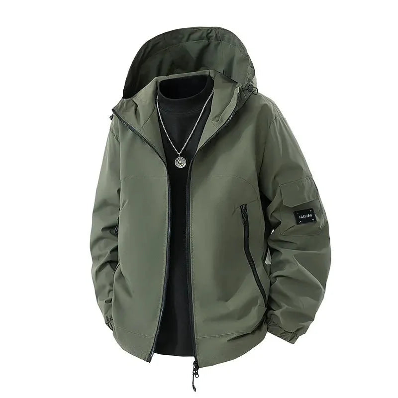 Ski Jacket for Men Hooded Water-Resistant | Winter | Army Green 1