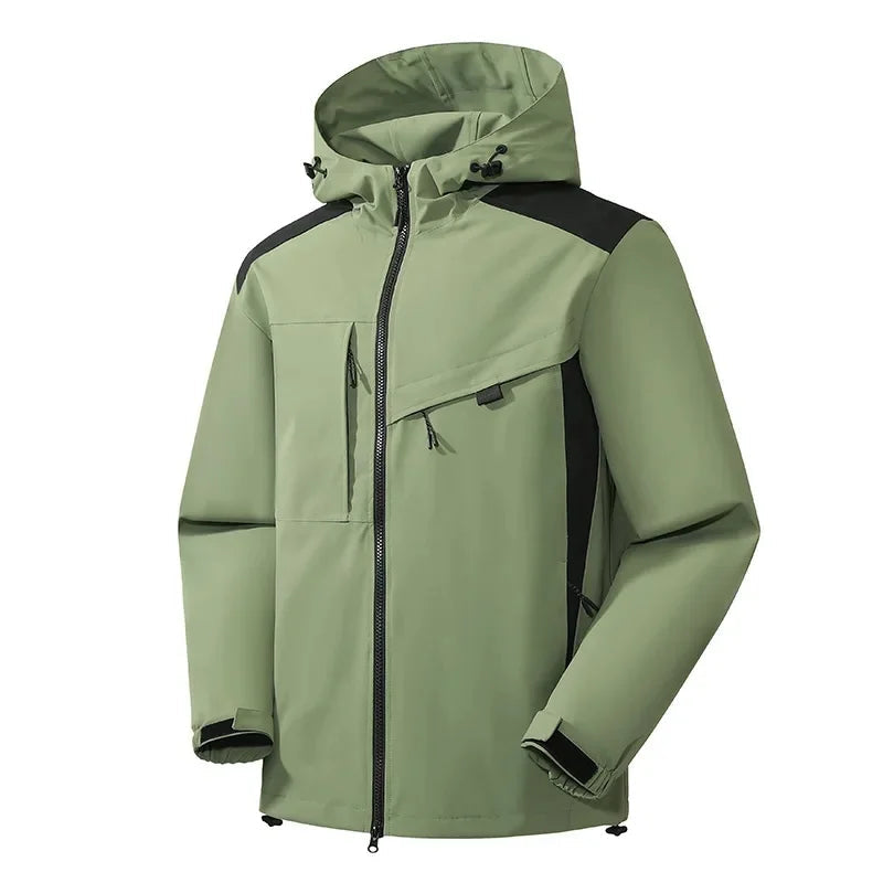 Ski Jacket for Men Hooded Water-Resistant | Winter | Gray Green