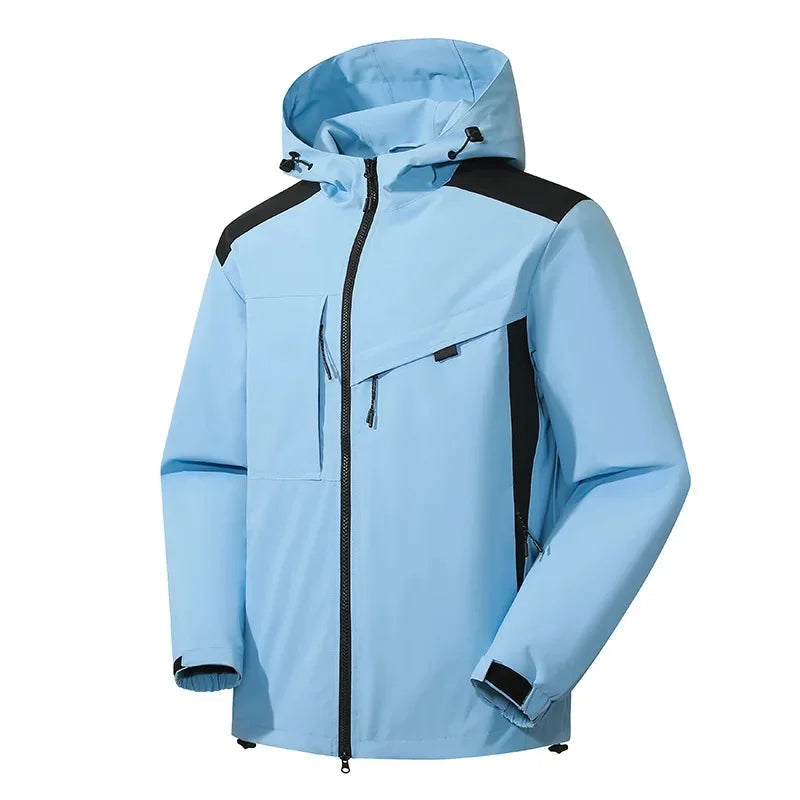 Ski Jacket for Men Hooded Water-Resistant | Winter | Light Blue