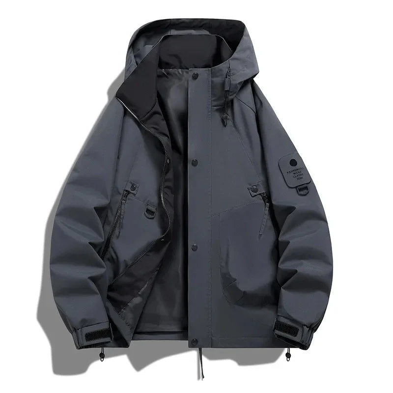 Ski Jacket for Men | Hooded, Wind-Resistant | Dark gray