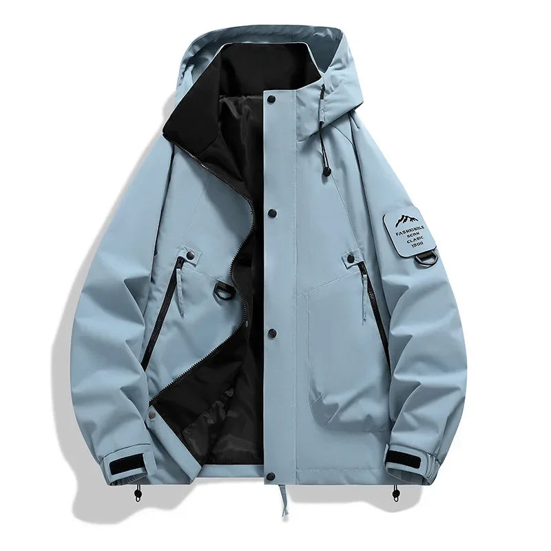 Ski Jacket for Men | Hooded, Wind-Resistant | Light Blue