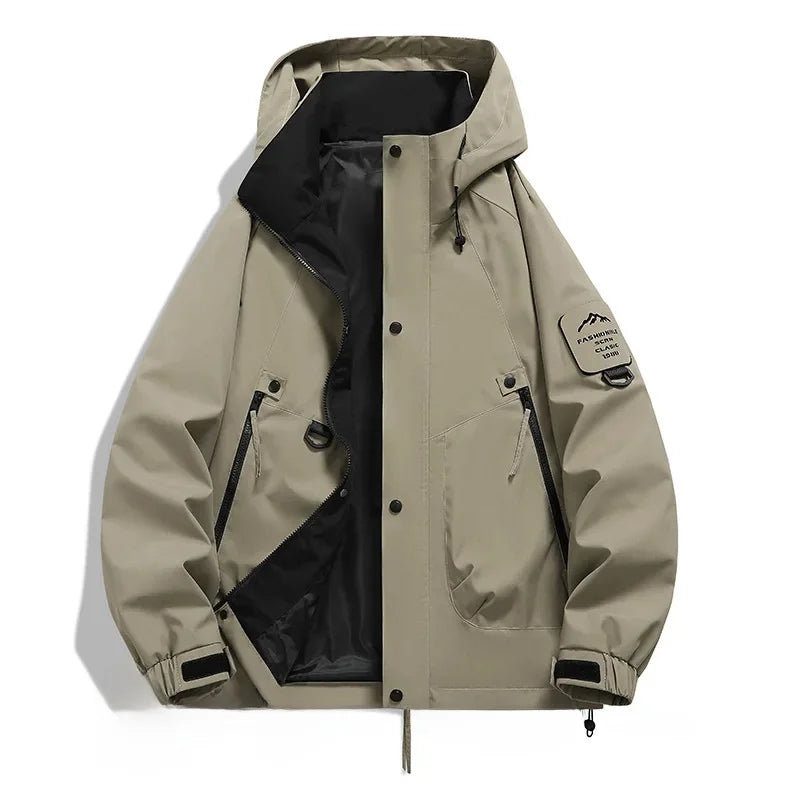 Ski Jacket for Men | Hooded, Wind-Resistant | Light Brown