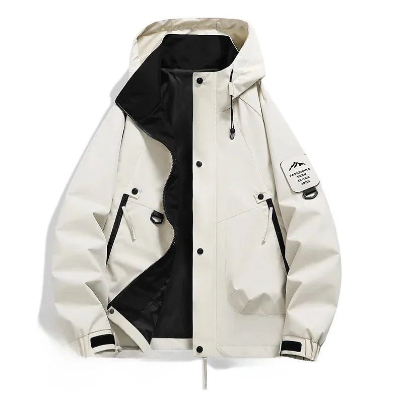 Ski Jacket for Men | Hooded, Wind-Resistant | White