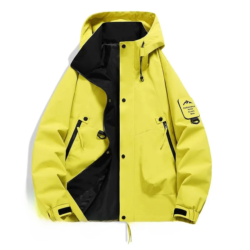 Ski Jacket for Men | Hooded, Wind-Resistant | Yellow