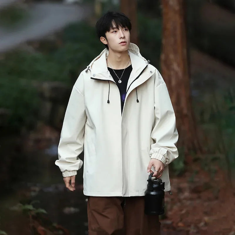 Ski Jacket for Men Oversized Hooded | Winter Feature | White