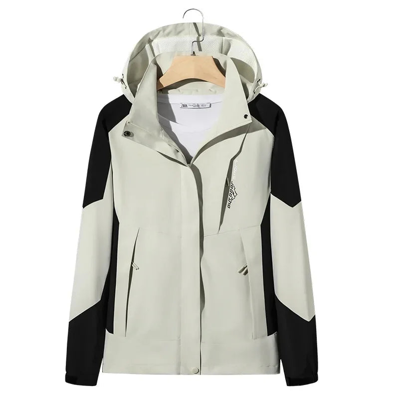 Ski Jacket for Men & Women | Wind-Resistant | Beige / Black