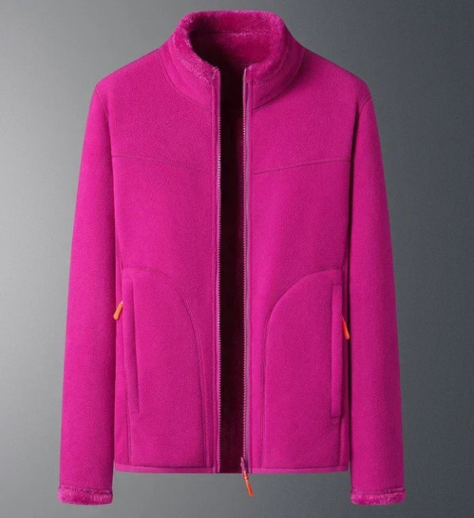 Ski Jacket for Women, High Collar, Water-Resistant | Winter | Rose Red