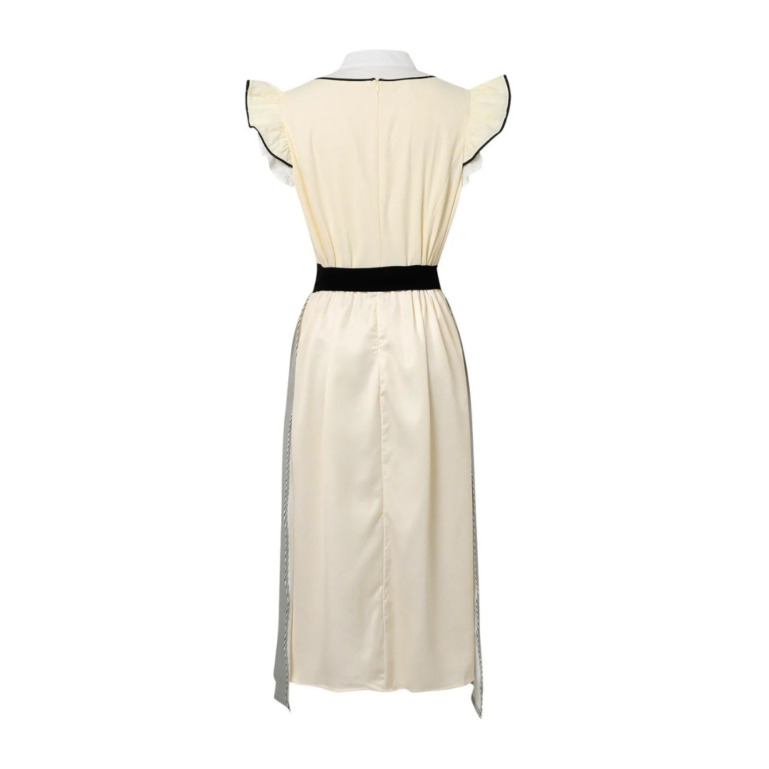Sleeveless, Ruffled Midi Dress | Oktoberfest Outfit | Beige2