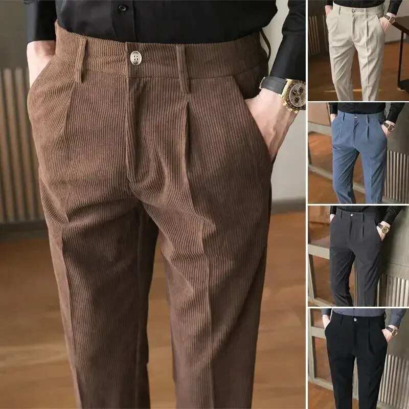 Slim Corduroy Trouser for Men | Modern Fit | Brown