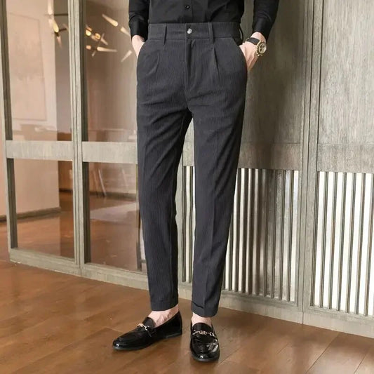Slim Corduroy Trouser for Men | Modern Fit | Dark Gray