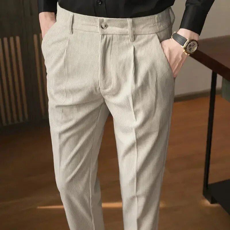 Slim Corduroy Trouser for Men | Modern Fit | Khaki