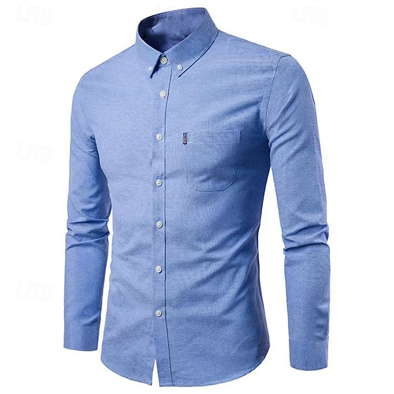 Slim Fit Long Sleeve Shirt for Men | Lightweight | Blue