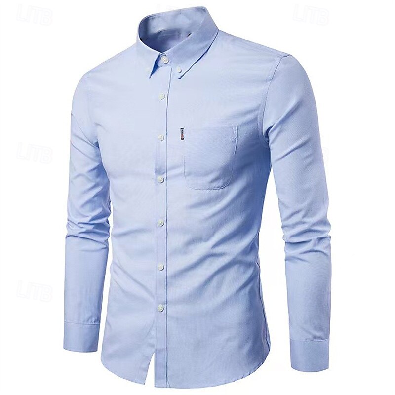 Slim Fit Long Sleeve Shirt for Men | Lightweight | Light Blue