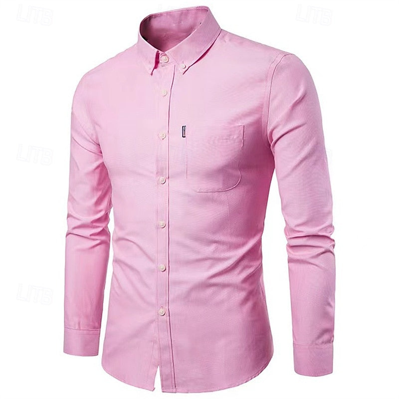 Slim Fit Long Sleeve Shirt for Men | Lightweight | Pink