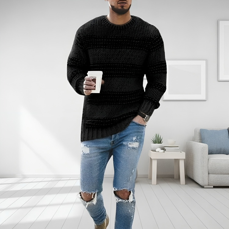 Soft Knit Men's Sweater | Timeless Design |  Black