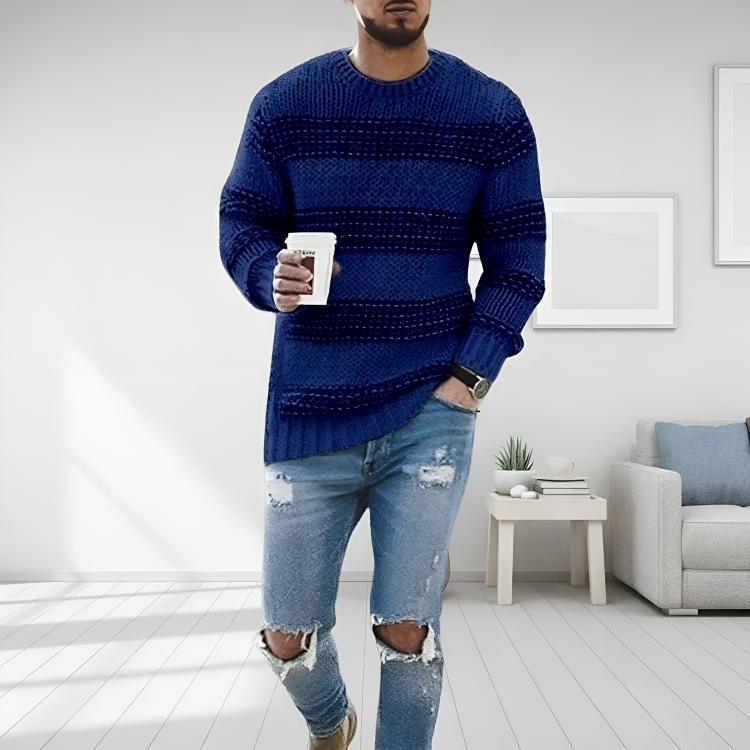 Soft Knit Men's Sweater | Timeless Design |  Blue