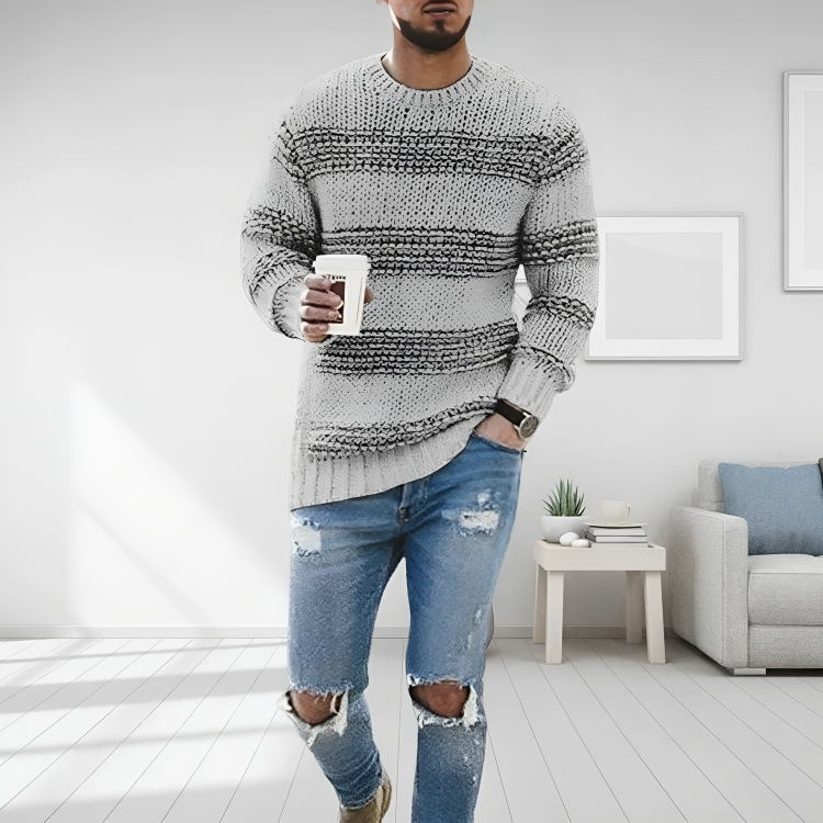 Soft Knit Men's Sweater | Timeless Design |  Gray
