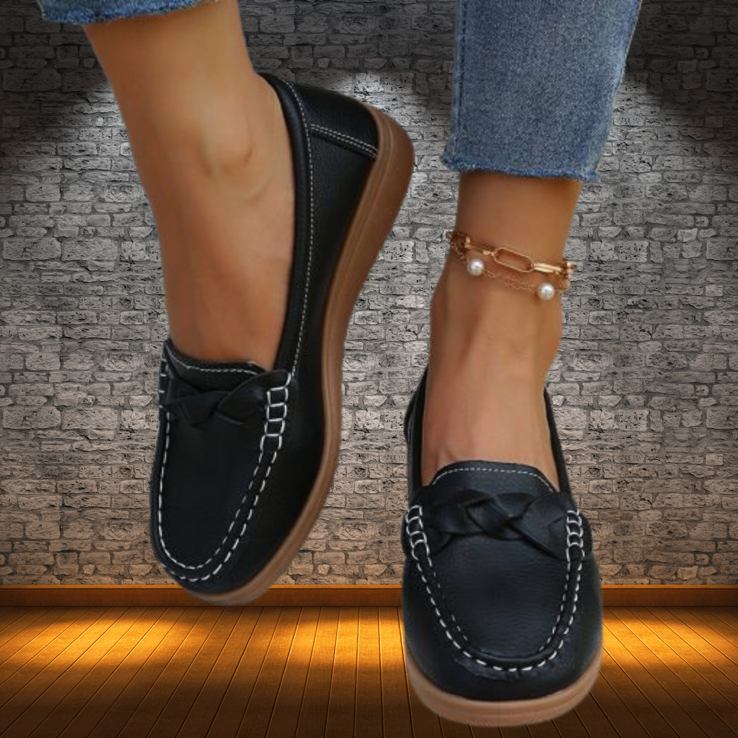 Soft Leather Slip-On Loafers – Timeless Black Style for Daily Wear | Black