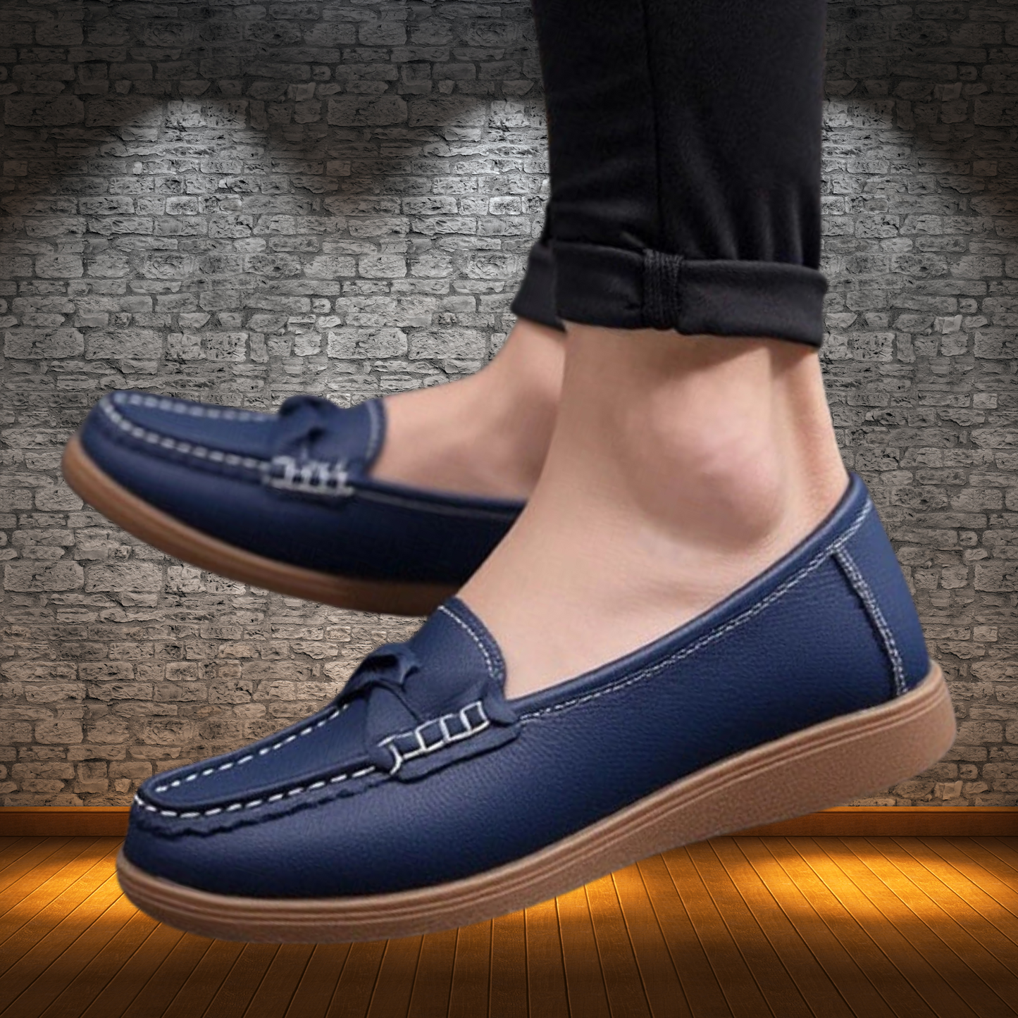 Soft Leather Slip-On Loafers – Timeless Black Style for Daily Wear | Blue 2