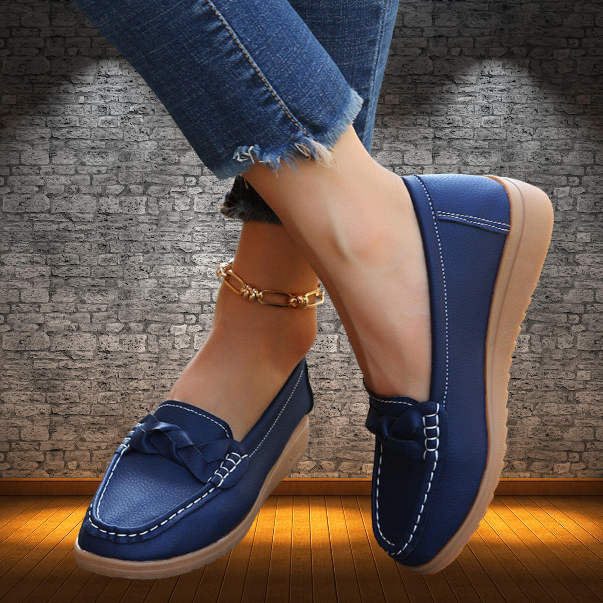 Soft Leather Slip-On Loafers – Timeless Black Style for Daily Wear | Blue 3