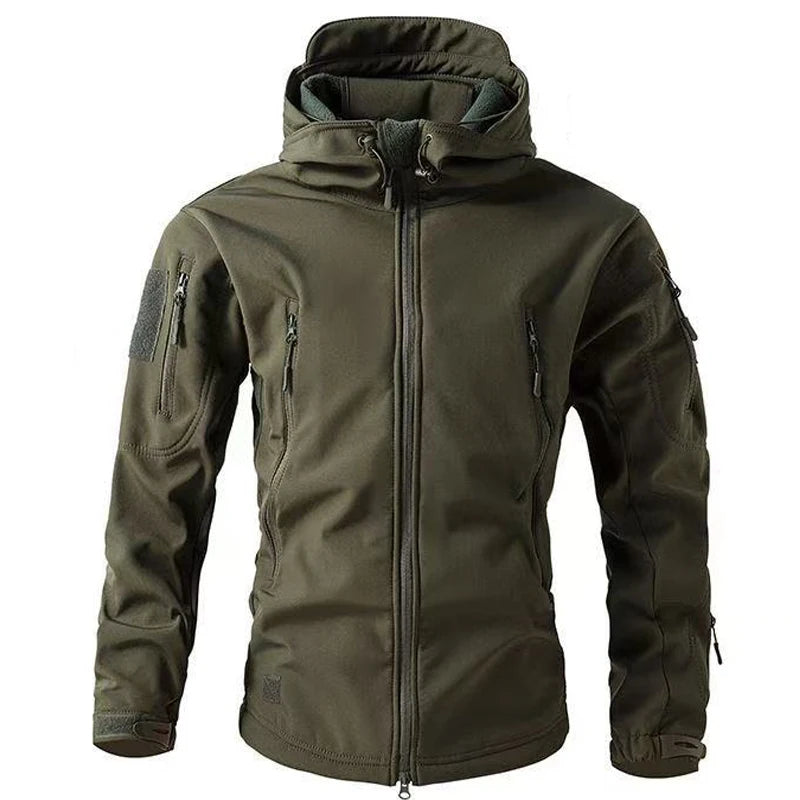 Softshell lightweight jacket for Men | Hooded, Wind-Repellent | Green