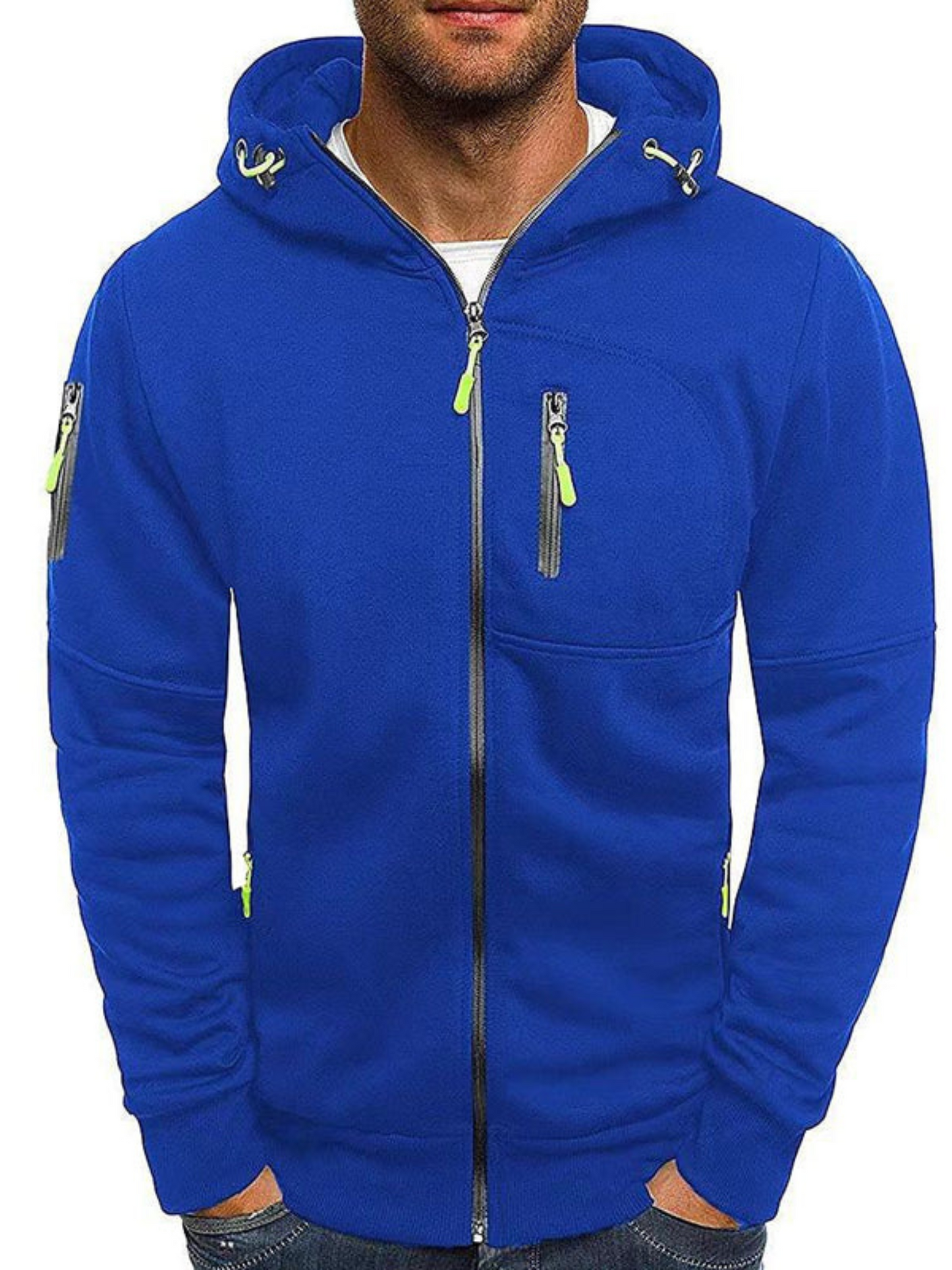 Sports Jacket for Men, Slim Fit Hooded | Lightweight | Royal Blue