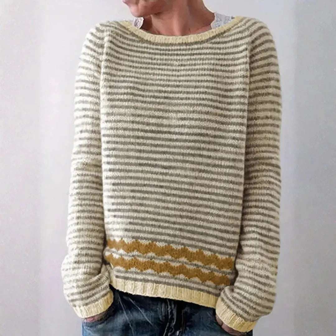 Striped Knit Sweater for Women | Lightweight 2
