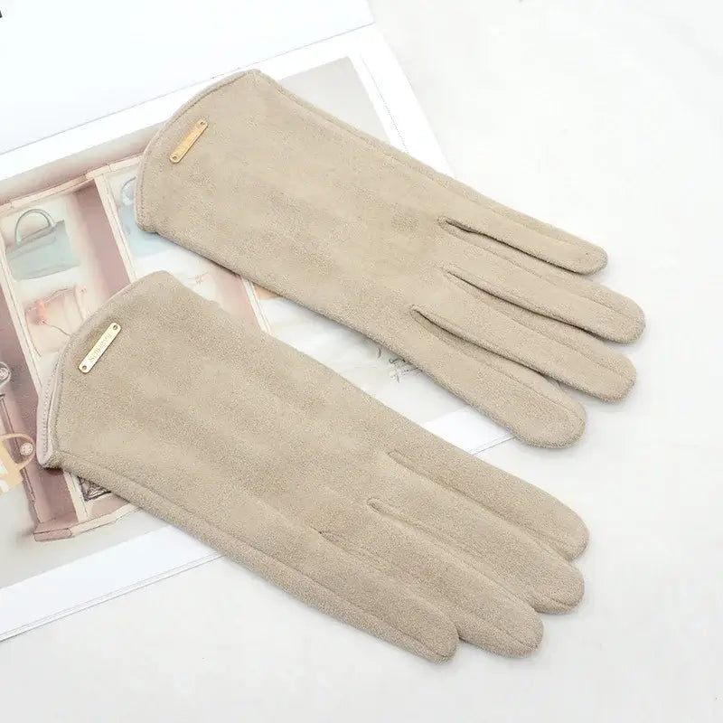 Suede Gloves for Men & Women | Touchscreen Compatible | Beige