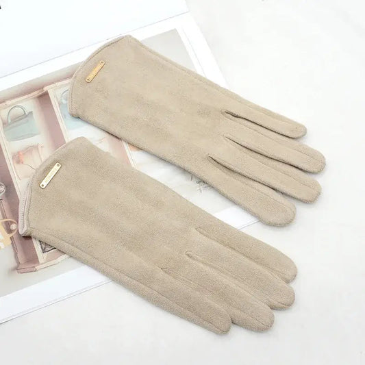 Suede Gloves for Men & Women | Touchscreen Compatible | Beige
