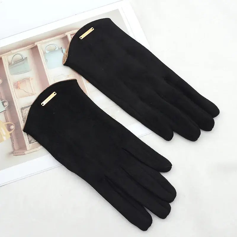 Suede Gloves for Men & Women | Touchscreen Compatible | Black