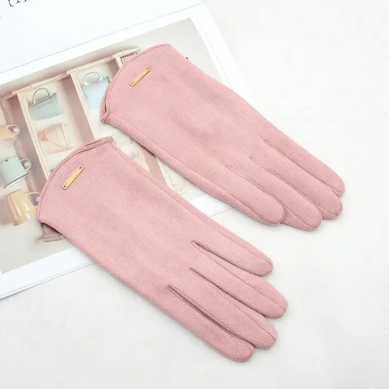 Suede Gloves for Men & Women | Touchscreen Compatible | Pink