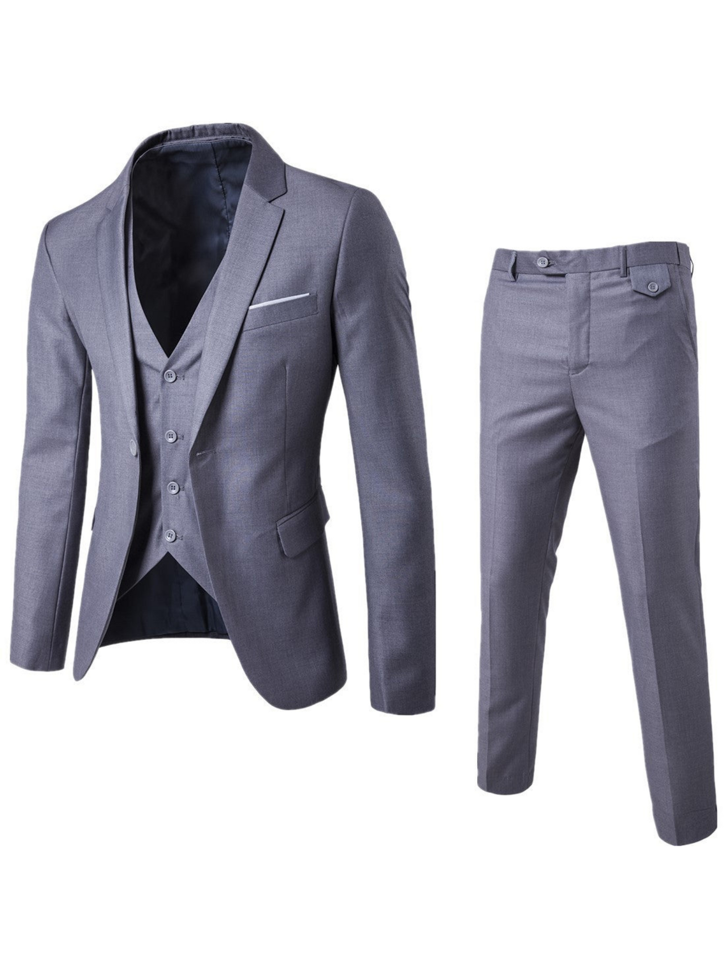 Suit Set for Men, Tailored Fit, 3-Piece | Formal | Gray