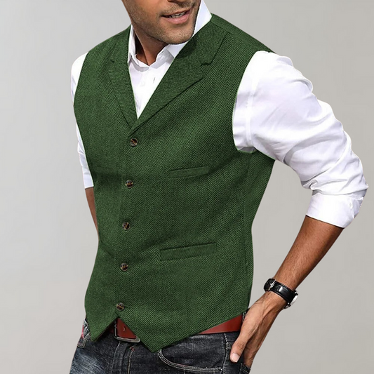 Suit Vest for Men | Tailored Fit, Functional Pockets | Green