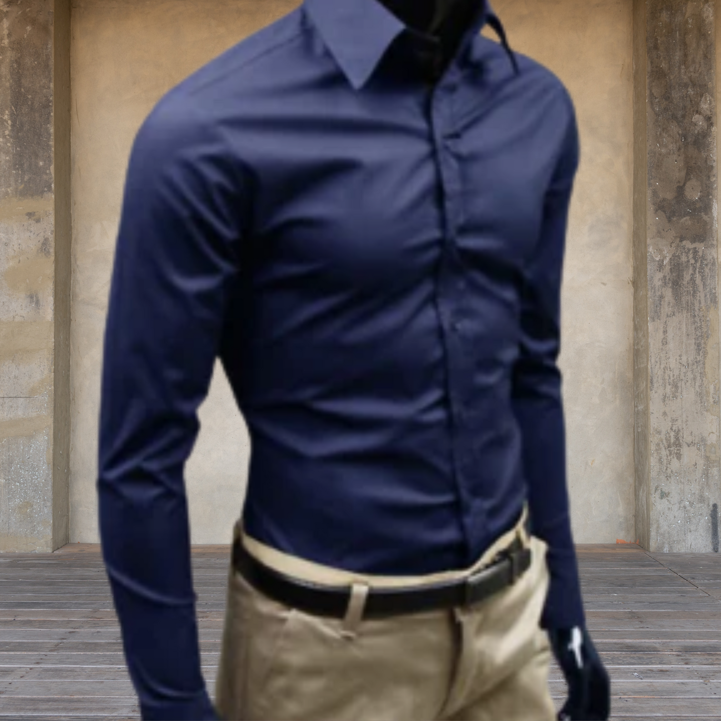 Sustainable Long Sleeve Men's Shirt in Soft Fabric for Comfortable Fit | Darkblue