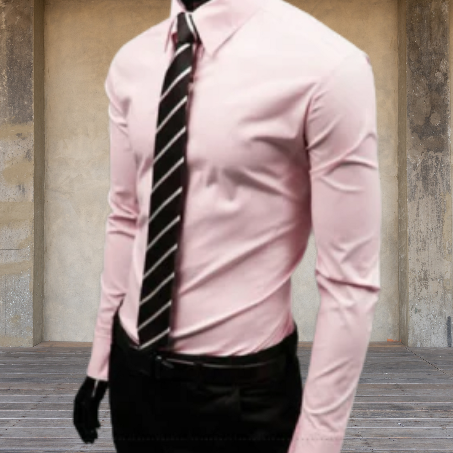 Sustainable Long Sleeve Men's Shirt in Soft Fabric for Comfortable Fit | Pink
