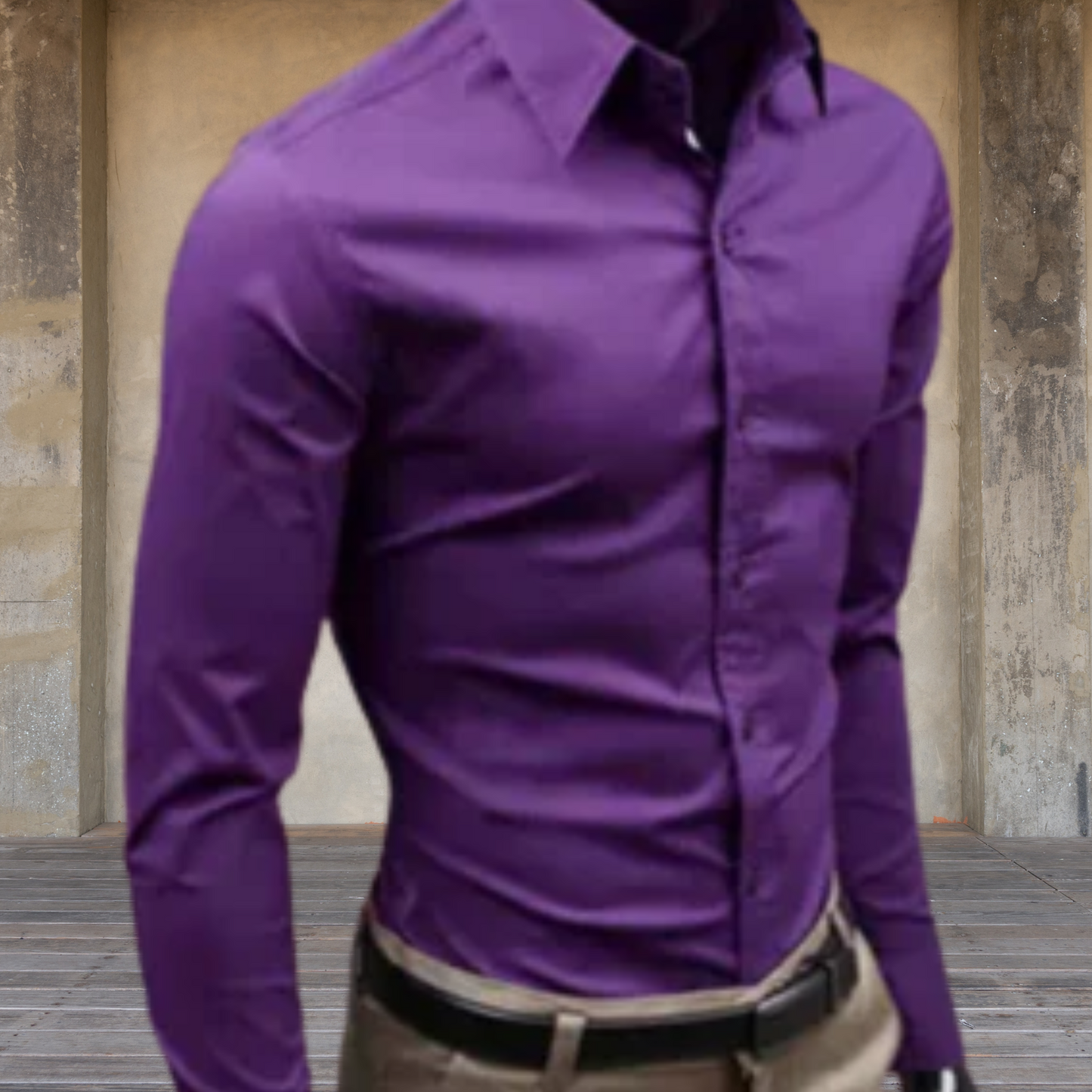 Sustainable Long Sleeve Men's Shirt in Soft Fabric for Comfortable Fit | Purple